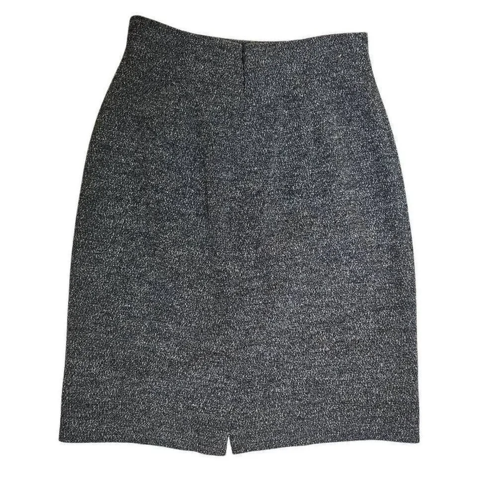 Ann Taylor Wool Blend Pencil Skirt Size 4 Grey Tweed Career Professional